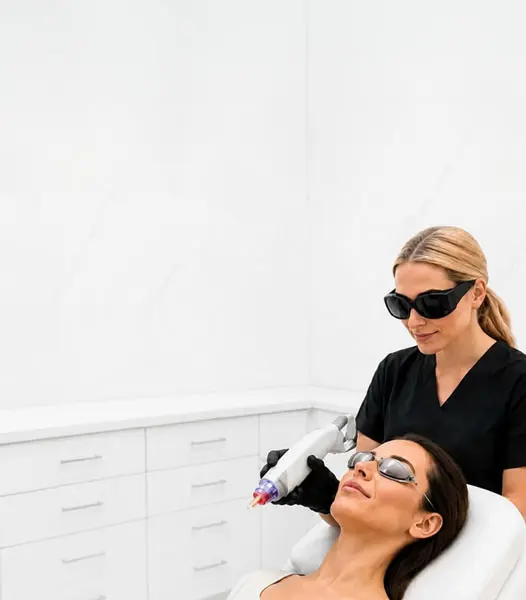 Aesthetic Training and Medspa practitioner performing laser treatment