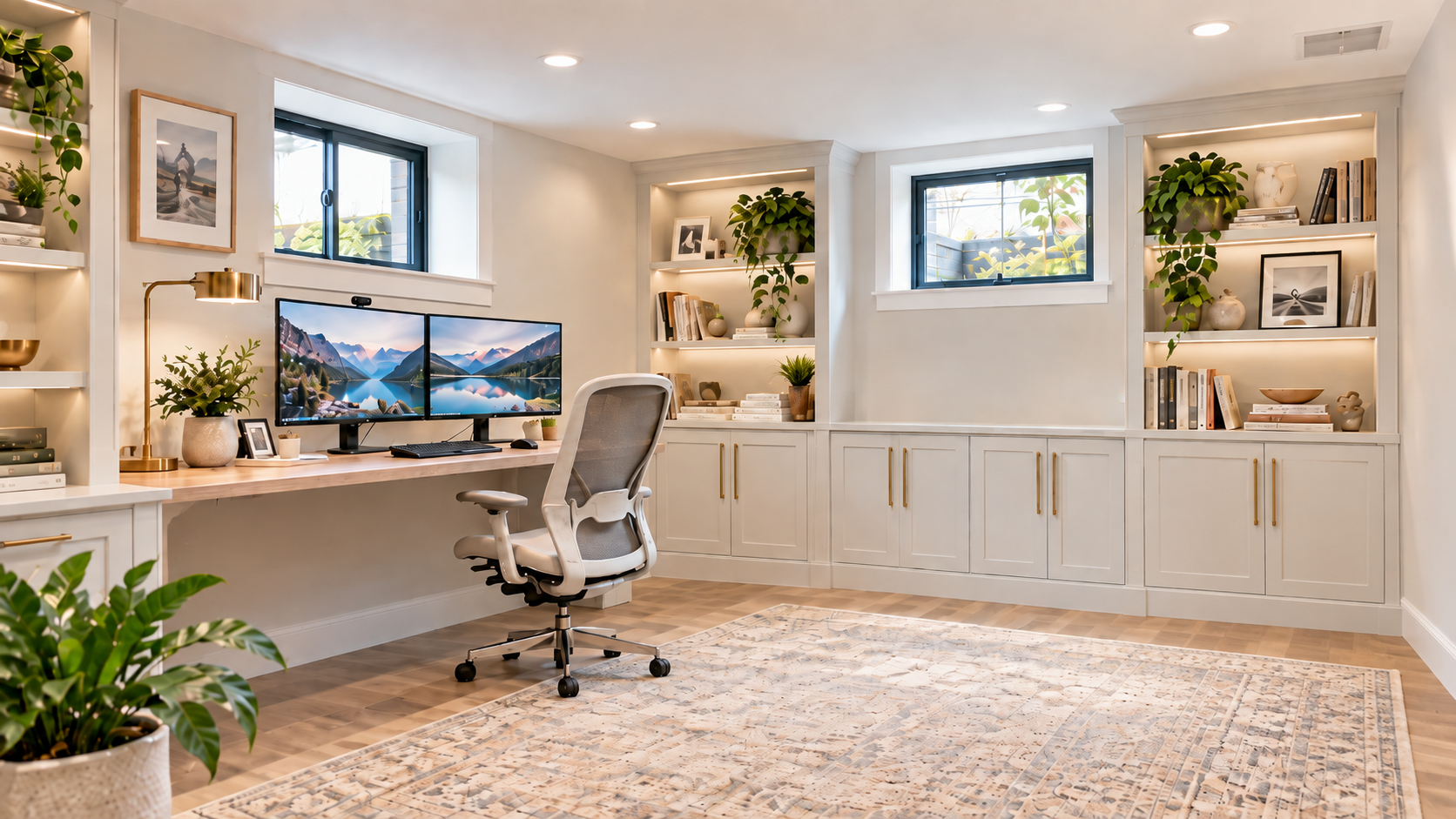 Finished basement home office or flex space