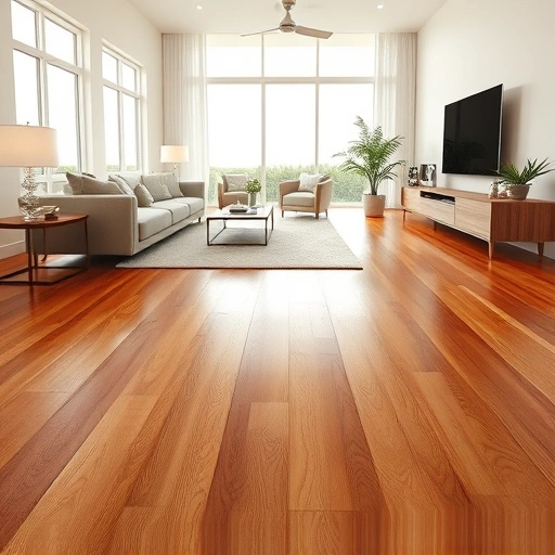 Completed wood flooring installation in Cape Coral FL featuring polished hardwood planks and elegant decor.