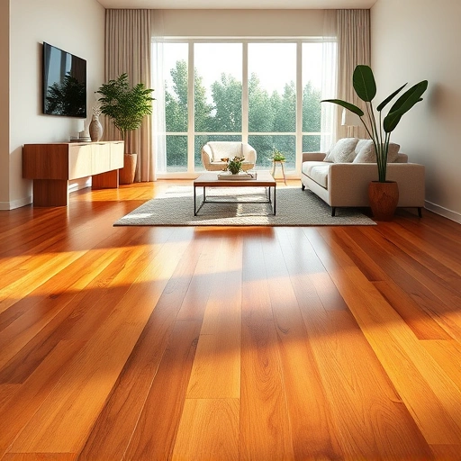 Perfectly completed hardwood flooring installation in San Carlos Park FL with modern decor and natural lighting.