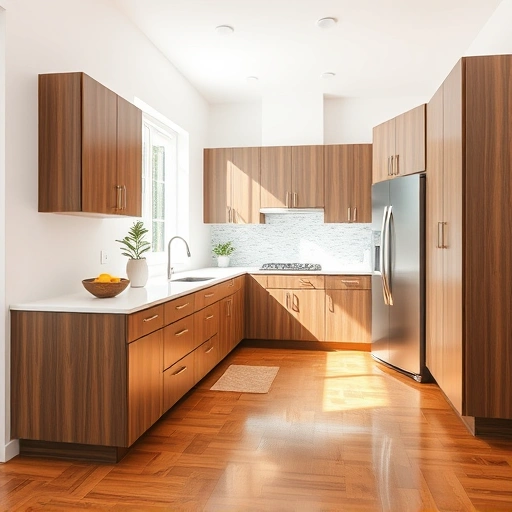 Modern kitchen in Naples FL featuring custom cabinetry, quartz countertops, and coastal mosaic backsplash.