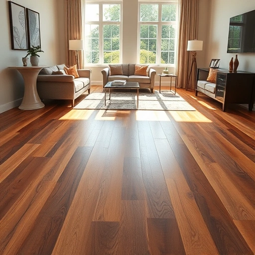 Completed flooring project in Matlacha FL showcasing polished wood tones and intricate grain patterns in a cozy interior.