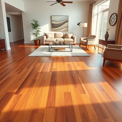 Modern living room in Immokalee FL with polished hardwood flooring, stylish decor, and natural light ambiance.