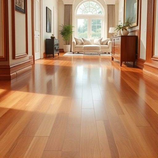 Elegant hardwood floor trim installation in a modern interior, showcasing fine craftsmanship and natural light.