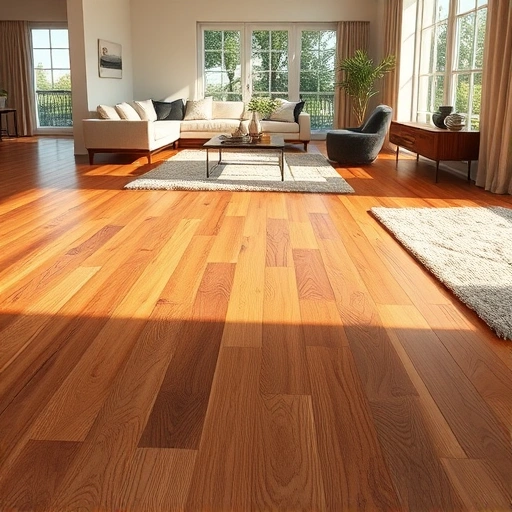 Completed wood flooring installation in a contemporary Naples home featuring polished hardwood planks and modern decor.