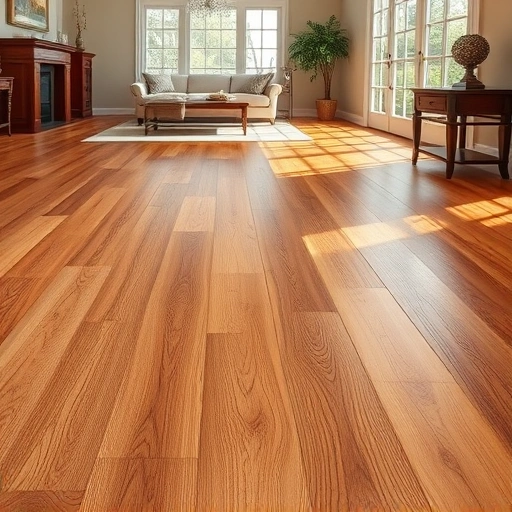 Hardwood floor board replacement in Naples FL, showcasing rich wood tones and seamless installation in a cozy room.