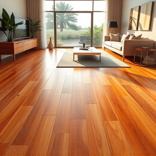 Completed hardwood flooring installation in Everglades City FL with modern decor and natural light highlighting textures.