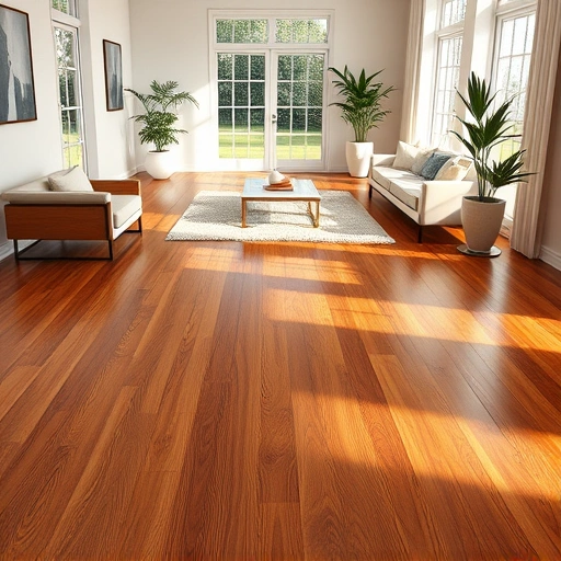 Completed wood flooring installation in Captiva FL with warm tones, natural light, and elegant minimalistic decor.