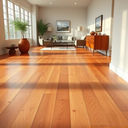 Completed hardwood flooring installation in Lehigh Acres FL with warm tones and elegant decor creating a stylish atmosphere.
