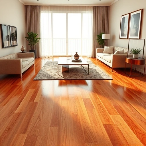 Beautiful hardwood flooring installation in a modern room in San Carlos Park with warm tones and stylish decor.