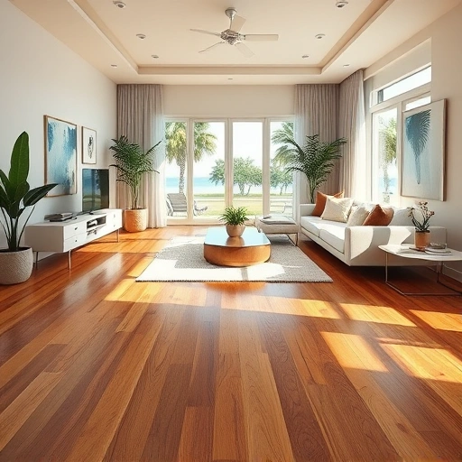 Solid and Engineered Wood Flooring in a luxurious Naples home with rich tones and intricate grain patterns.