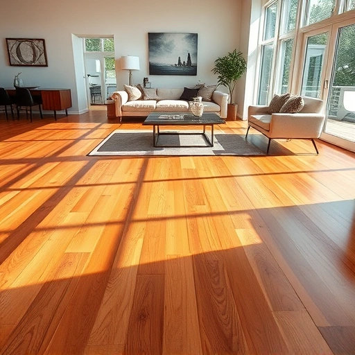 Perfectly installed hardwood flooring in Orlando with rich tones, polished finish, and elegant minimalist decor.