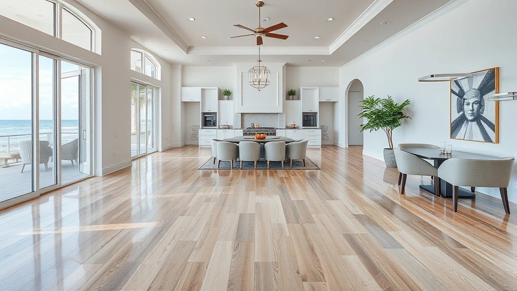 Flooring in Pelican Bay FL showcasing elegant wood and modern tile designs in a bright interior setting.