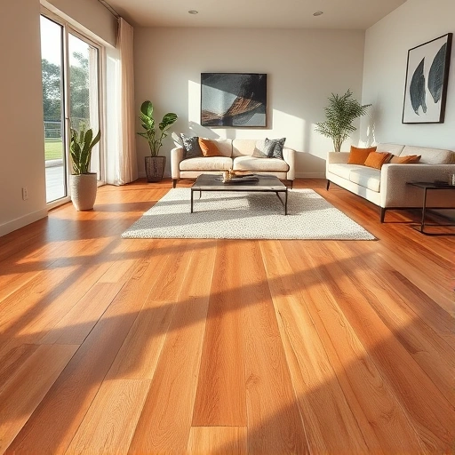 Wood flooring installation in a modern Naples FL home featuring rich hardwood planks and elegant furnishings.