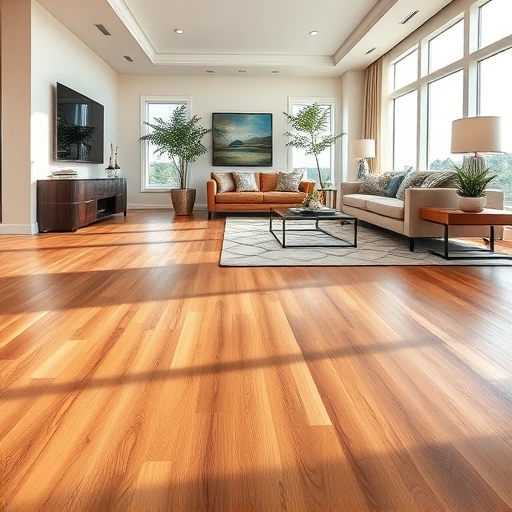 Beautiful hardwood flooring installation in Pelican Bay FL with warm tones, elegant decor, and natural light.