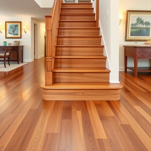 Hardwood stair nosing installation in Naples FL with polished surface and seamless integration into modern decor.