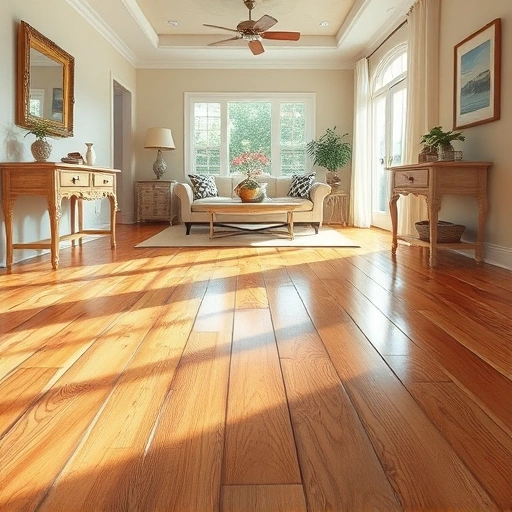 Beautifully restored hardwood floor in Naples, FL, showcasing seamless planks and warm tones under natural light.