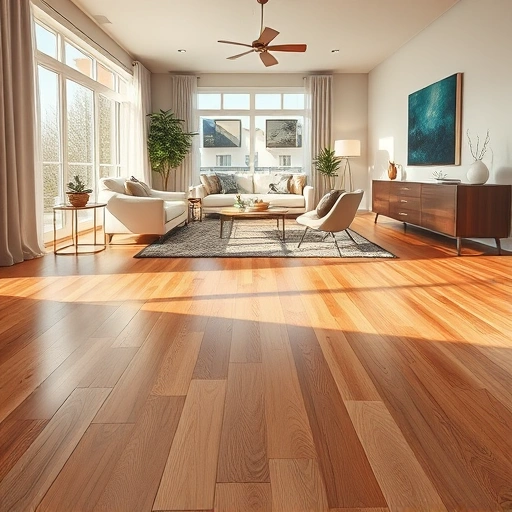 Spacious living room in McGregor FL featuring elegant hardwood floors, natural light, and stylish decor.
