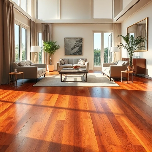 Hardwood floor sealing in Naples FL with rich wood tones and elegant decor under soft natural light.