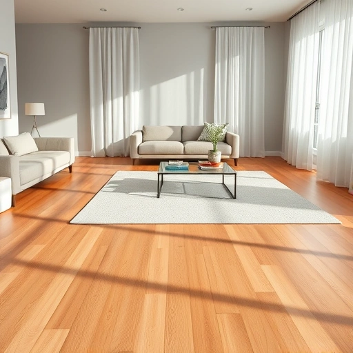 Modern living room in Vineyards FL with warm hardwood floors, elegant rugs, and natural light showcasing quality design.