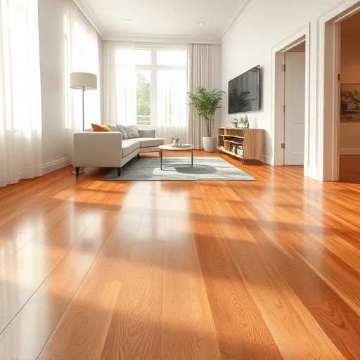Completed hardwood flooring installation in Olga FL with polished finish, natural light, and elegant decor.