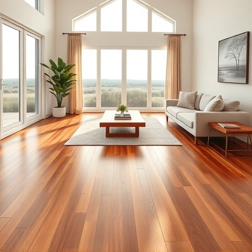 Completed hardwood flooring installation in Goodland FL with elegant decor and natural light enhancing the interior.