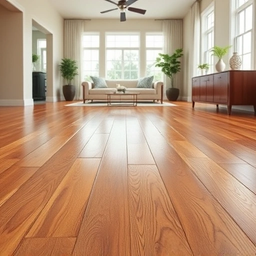 Completed hardwood flooring installation in Isles of Capri FL, showcasing rich grain and polished surface in a modern interior.