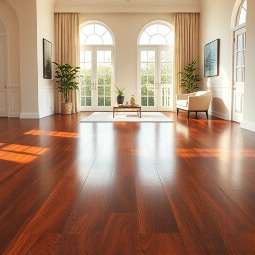 Completed dark hardwood flooring project in Bonita Springs FL showcasing polished finish and elegant decor.