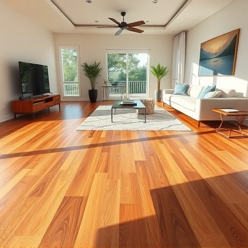 Wood flooring installation in a modern North Fort Myers home featuring warm tones, polished finish, and stylish decor.