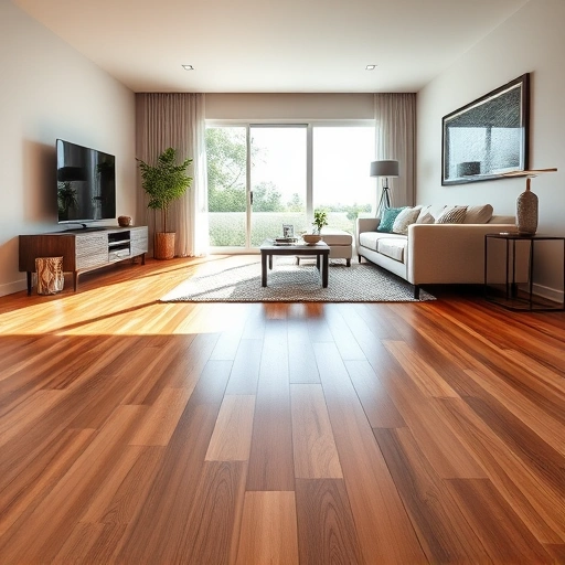 Modern living room in Villas FL with elegant hardwood floors, stylish furniture, and natural light enhancing decor.