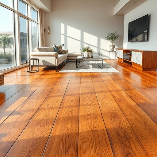 Flooring installation in Everglades City showcasing rich wood textures, polished surfaces, and a contemporary living space.