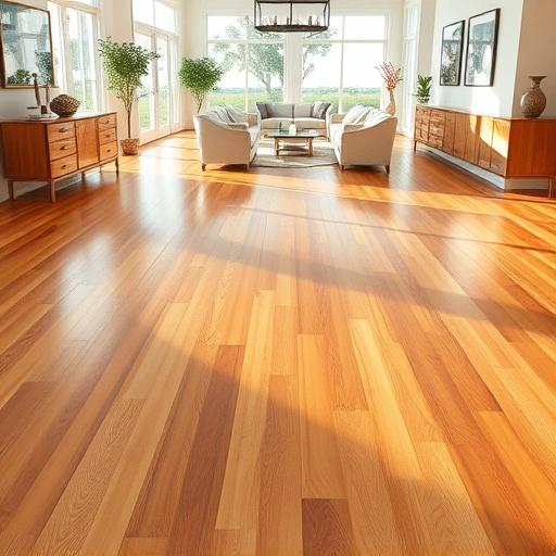 Stunning hardwood flooring installation in Captiva, FL, showcasing rich tones and elegant decor in a sunlit room.