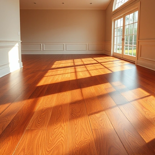 Wood flooring installation in Buckingham FL with rich tones, intricate grain patterns, and natural light reflections.