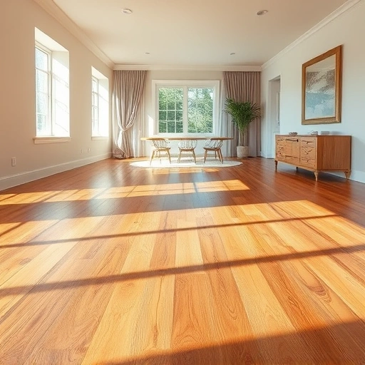 Wood flooring installation in Tice, FL showcasing rich grains, polished finish, and warm tones in an elegant room.