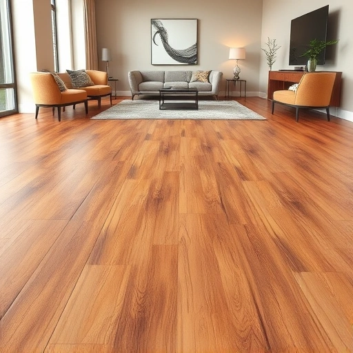 Completed wood flooring in Everglades City FL showcases warm hues and natural grain in a stylish modern interior.