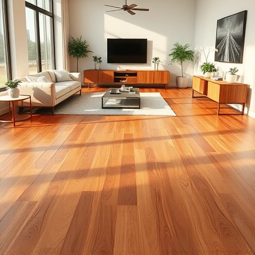 Hardwood floor repair in Naples FL showcasing rich grain patterns in a stylish living room with natural lighting.