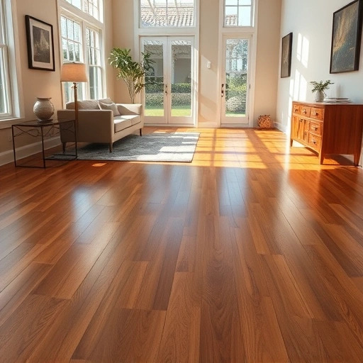Completed hardwood flooring project in Chokoloskee FL showcasing rich tones and intricate grain patterns in an elegant space
