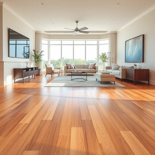 Completed wood flooring installation in Punta Rassa FL featuring rich wood tones and elegant room design with natural light.
