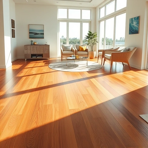 Polished hardwood flooring installation in Punta Rassa FL, featuring warm tones and minimalistic decor.