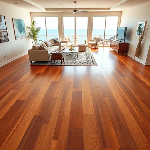 Luxurious wood flooring installation in a Naples home showcasing polished hardwood and elegant decor.