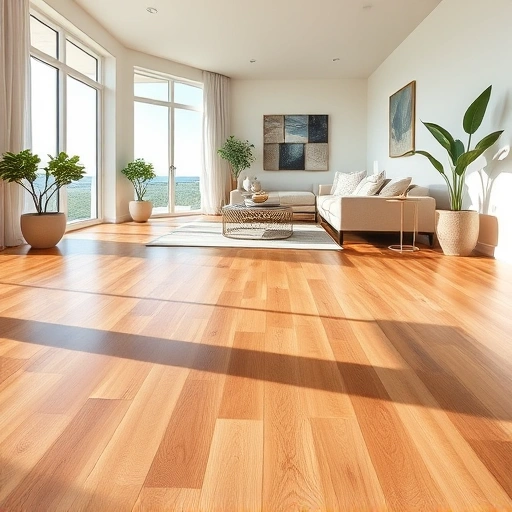 Modern hardwood flooring in Sanibel FL, reflecting natural light with contemporary furniture and serene decor.