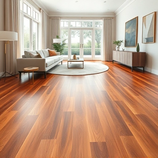 Beautiful hardwood flooring installation in St. James City, FL, featuring warm tones and modern decor accents.