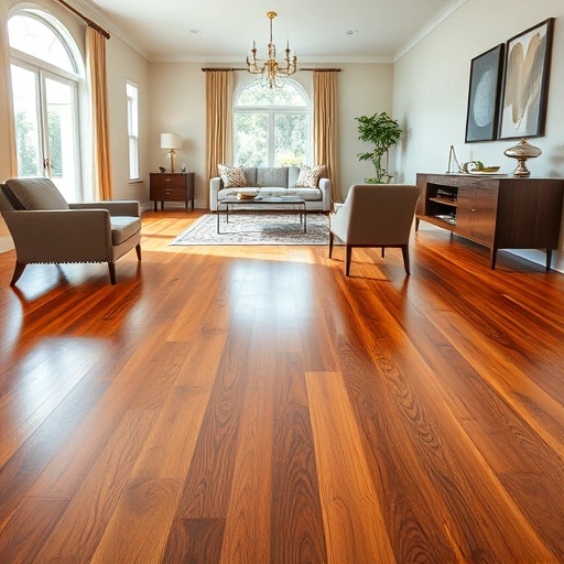 Polished hardwood flooring installation in Chokoloskee FL with warm tones and elegant decor in a sophisticated interior.