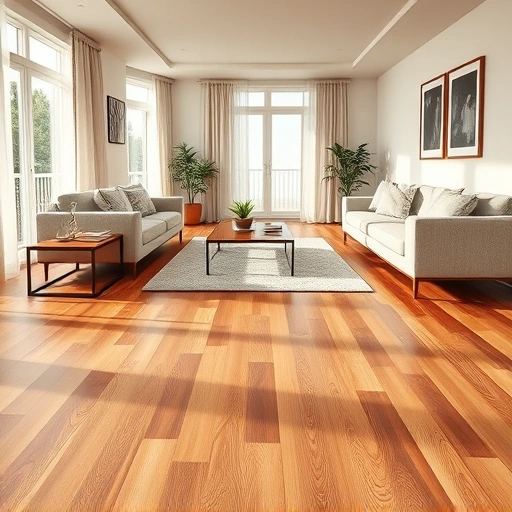 Beautiful hardwood flooring installation in a spacious Naples living room with elegant furnishings and natural light.