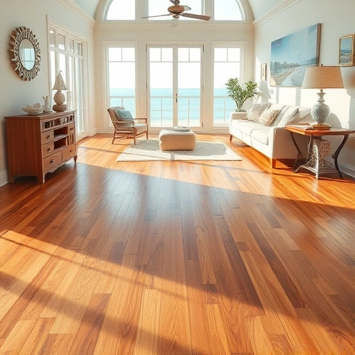 Stunning hardwood flooring installation in Matlacha FL with coastal decor and inviting natural light ambiance.
