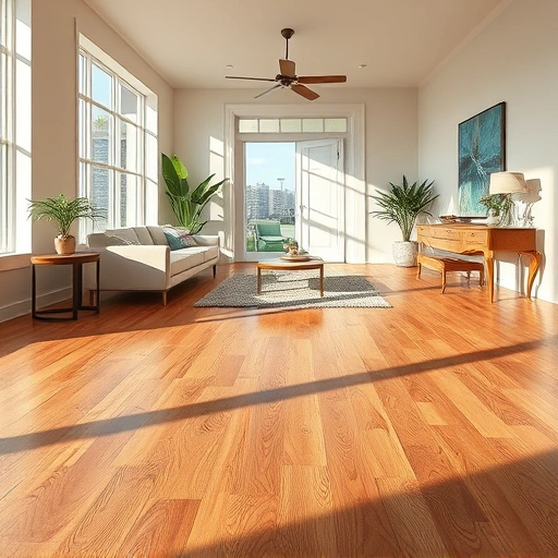 Beautiful hardwood flooring installation in North Fort Myers, showcasing warm tones and elegant decor in natural light.