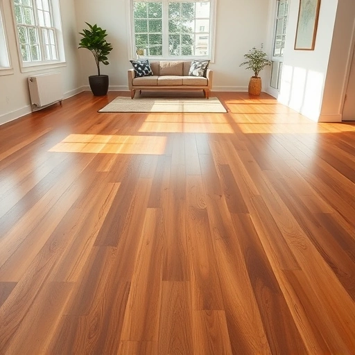 Hardwood floor scratch repair in Naples FL showcasing rich wood tones, polished finish, and elegant decor.