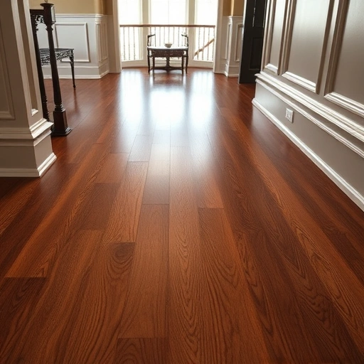 Hardwood stair nosing installation in Naples FL showcasing polished wood grain and seamless craftsmanship in a luxurious setting.