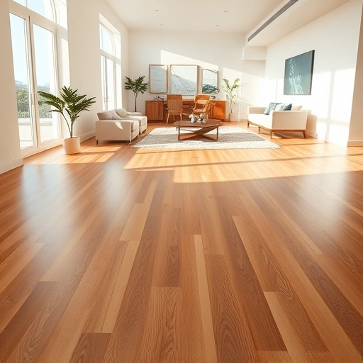 Spacious room in East Naples FL with elegant hardwood flooring, modern decor, and natural sunlight enhancing beauty.