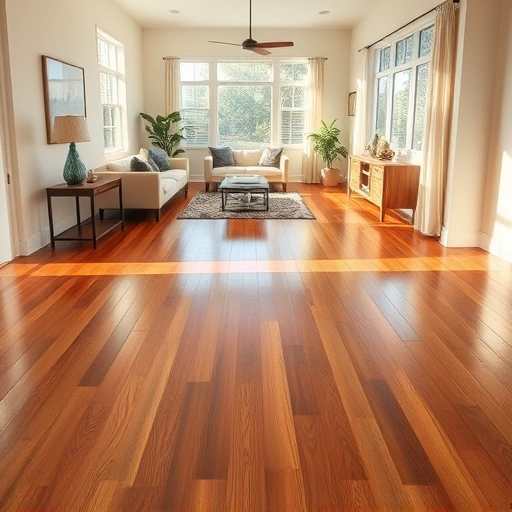 Wood flooring installation in Immokalee FL with polished oak and cherry planks in a herringbone pattern.